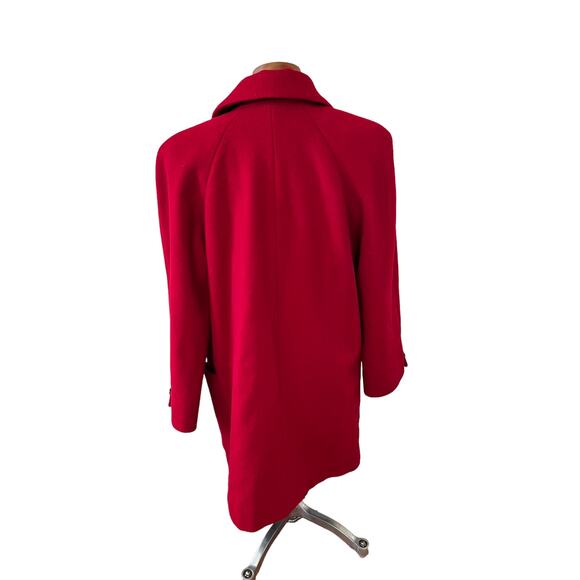 Vintage Talbots Cherry red Oversized Wool Coat 6 - Picture 5 of 9